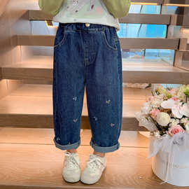 秋季女童洋气裤子2025新款时髦儿童牛仔裤宝宝长裤韩版中小童装裤