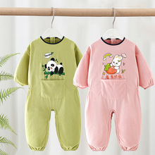 宝宝连体罩衣防污防脏秋冬儿童爬爬服一体式爬行服学步爬服反穿衣
