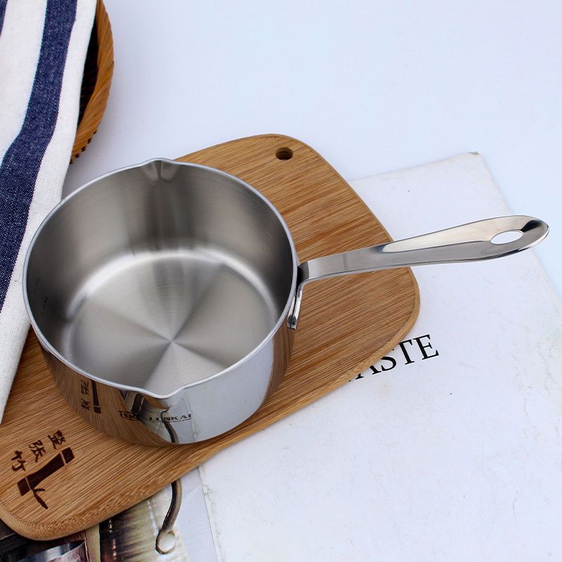 LUNKAI LUNKAI 18 / 10 acero inoxidable 12cm con desviador de agua, mantequilla de leche caliente, aceite caliente, mini olla de leche caliente