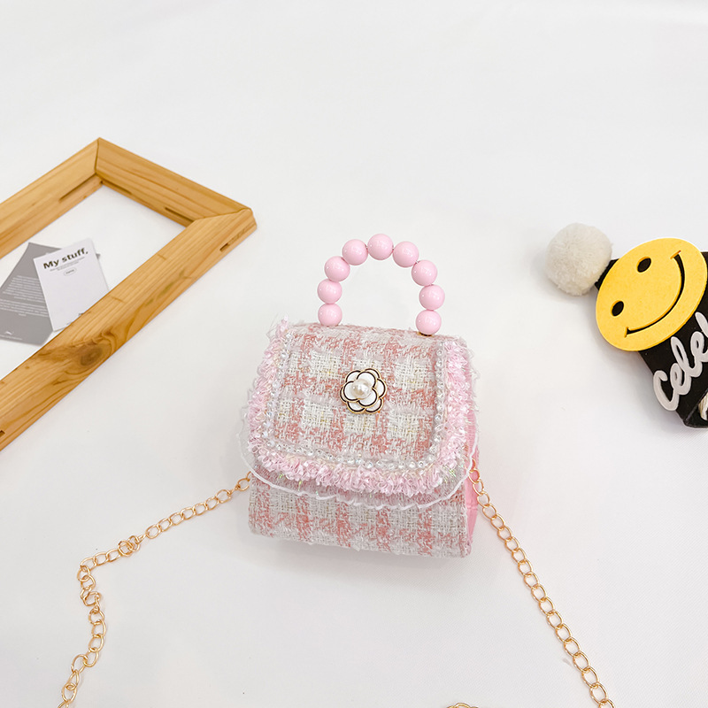 Bolso de los niños de otoño e invierno Nueva Moda Perla Chica bolsa de mensajero linda princesa niña bebé estilo Exterior cambio bolsa de accesorios