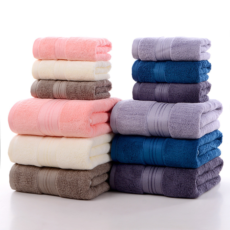 Cross-border Towel Bath Towel Bamboo Fiber Towel Bath Towel suit Gift Box Thickened Gift Embroidered Towel Bamboo Fiber Towel