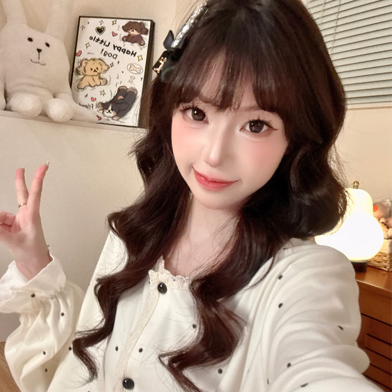 Double-sided brushed fleece pajamas for women, autumn and winter, high-end, cute, and thickened cashmere warm loungewear set Double-sided brushed fleece pajamas for women, autumn and winter, high-end, cute, and thickened cashmere warm loungewear set