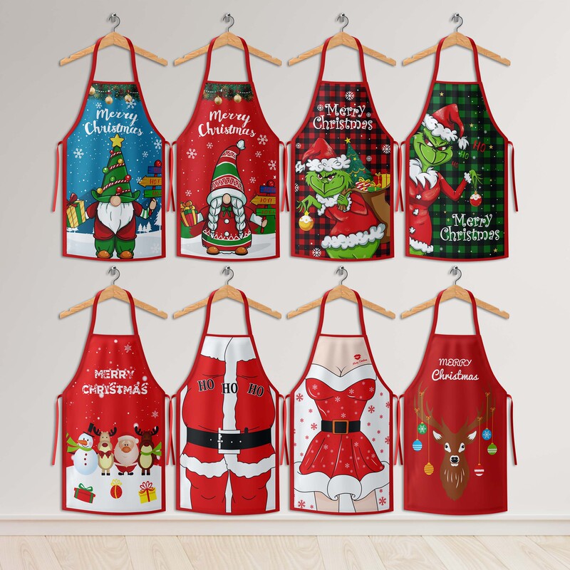 Amazon's New Christmas Apron, Grinch and Santa Claus Style Aprons, Christmas Supplies Wholesale, Practical and Festive