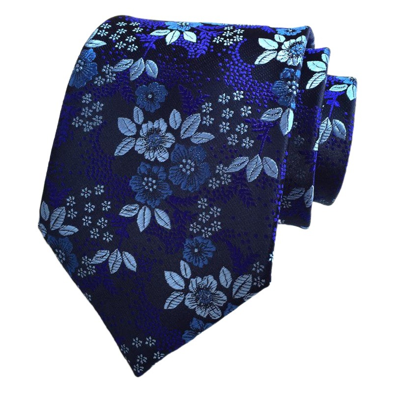 FUENTE fabricante poliéster jacquard material de los hombres corbata flor grande oreja moda corbata de moda en stock al por mayor
