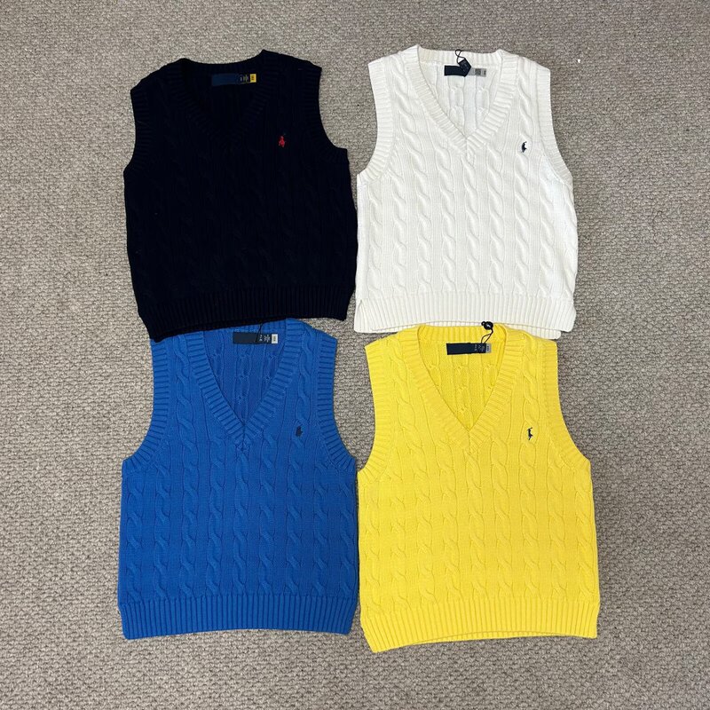 Scan the Qr Code/Export Order Rl Ralph Lauren Autumn and Winter New Sweater V-Neck Vest Women's Knit Vest Old Money Style Top