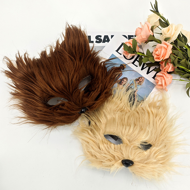 Cross-border nuevo zorro peludo largo cara de gato mitad cara máscara de gato de fuego máscara sexual interesante máscara de cara completa Halloween