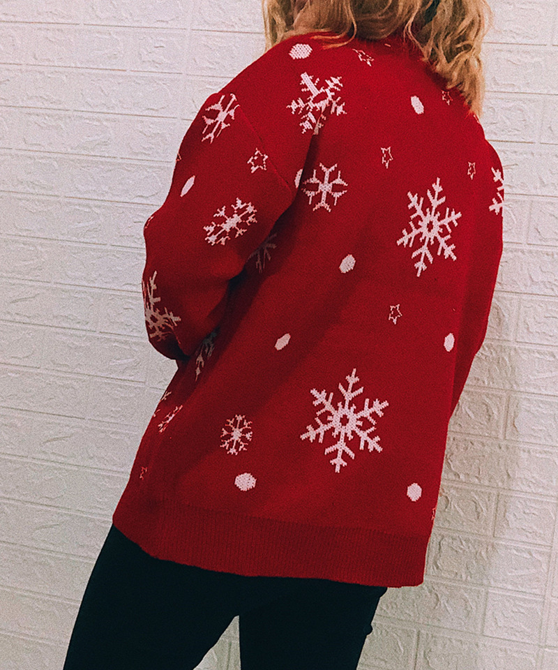 snowman snowflake half high neck long-sleeved pullover sweater nihaostyles wholesale Christmas costumes NSSX88949