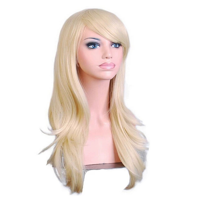Al por mayor europeo y americano popular largo rizado color anime cos gradiente Harajuku peluca Cosplay pelo recto largo en stock image 5