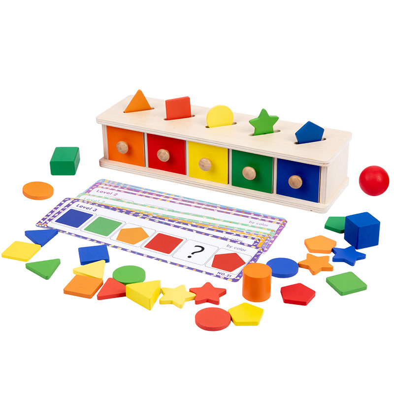 Montessori educación temprana CPC forma de madera cognición color clasificación entrenamiento moneda a juego caja kindergarten juguetes educativos