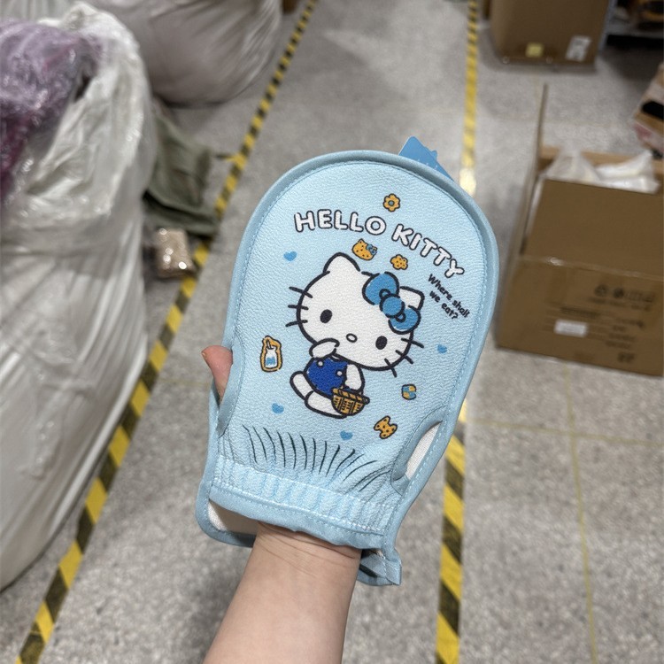 ブルーチェック柄猫バスタオル、両面泥こすり加工品、漫画バスタオル、家庭用子供用背中こすり加工品卸売|undefined