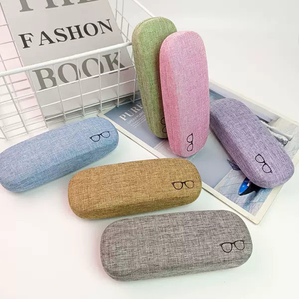 Linen Glasses Case, Presbyopia and Myopia Glasses Case, Portable Anti-Pressure Storage, Fashionable Anti-Pressure Retro High-End Mirror Case