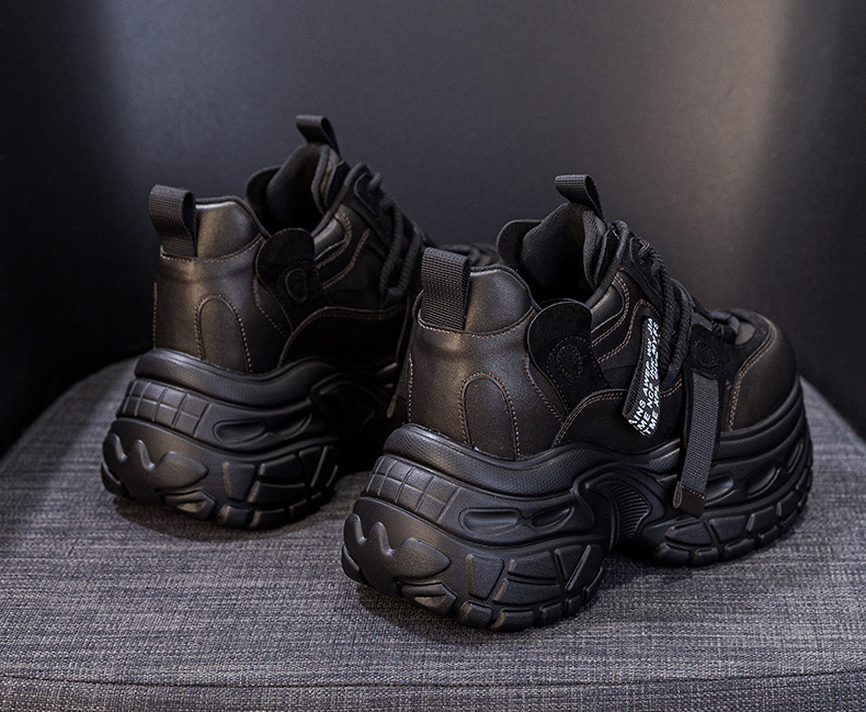 Giày sneaker nữ đế dày chunky phong cách thể thao, tăng chiều cao, phối hợp nhiều trang phục — Đen 5019, Nâu 5019, Ngọc trai 5019 chi tiết 12