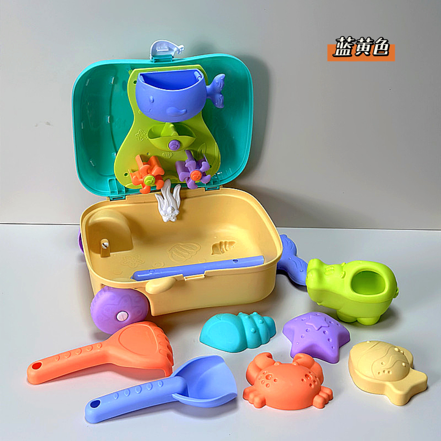 Los niños ballena carro caso playa traje bebé viaje playa jugando arena pala ducha cabeza 0-3 años de edad juguetes masculinos y femeninos