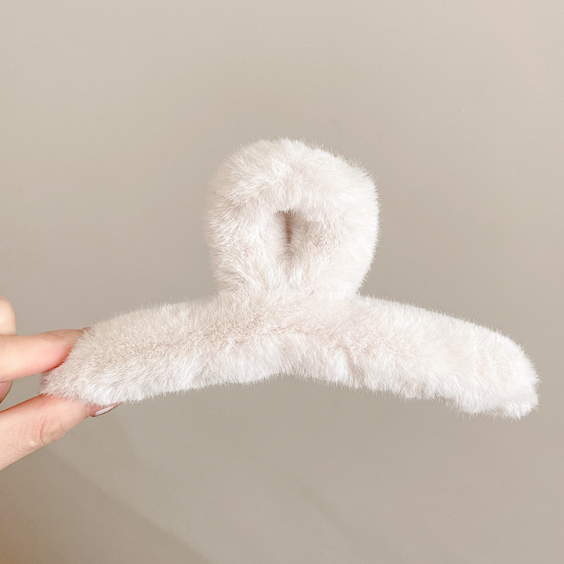 Estilo francés gran felpa clip de pelo de acrílico clip de tiburón Otoño e Invierno horquilla de alto grado versátil agarre del pelo updo tocado de pelo