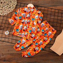 夏季儿童绵绸睡衣男童女童家居服男孩女孩哪吒5D空调服套装薄款