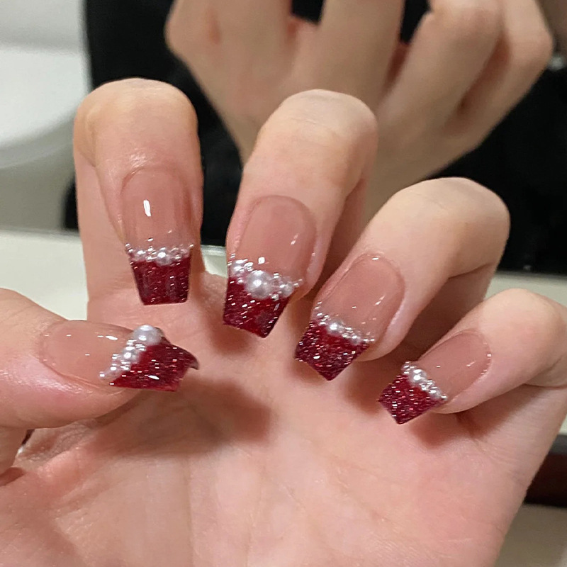 Joyas de manicuras de perlas brillantes redondas de tamaño mixto blanco puro, accesorios de uñas tridimensionales, perlas de perforación sin pelado
