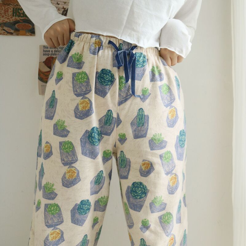 All-cotton Retro Japanese girl's walking pants pajama pants women's autumn trousers casual loose outerwear home pants All-cotton Retro Japanese girl's walking pants pajama pants women's autumn trousers casual loose outerwear home pants