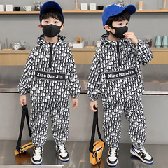 Boys Alphabet Set 2023 Spring and Autumn New Children's Trendy Workwear Set Stylish and Fashionable Clothes for Boys