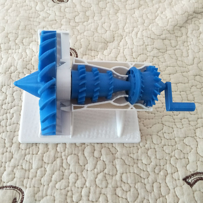 3D Printing Drawings Aircraft Jet Engine Large Jet Turbojet Engine Assembly Model