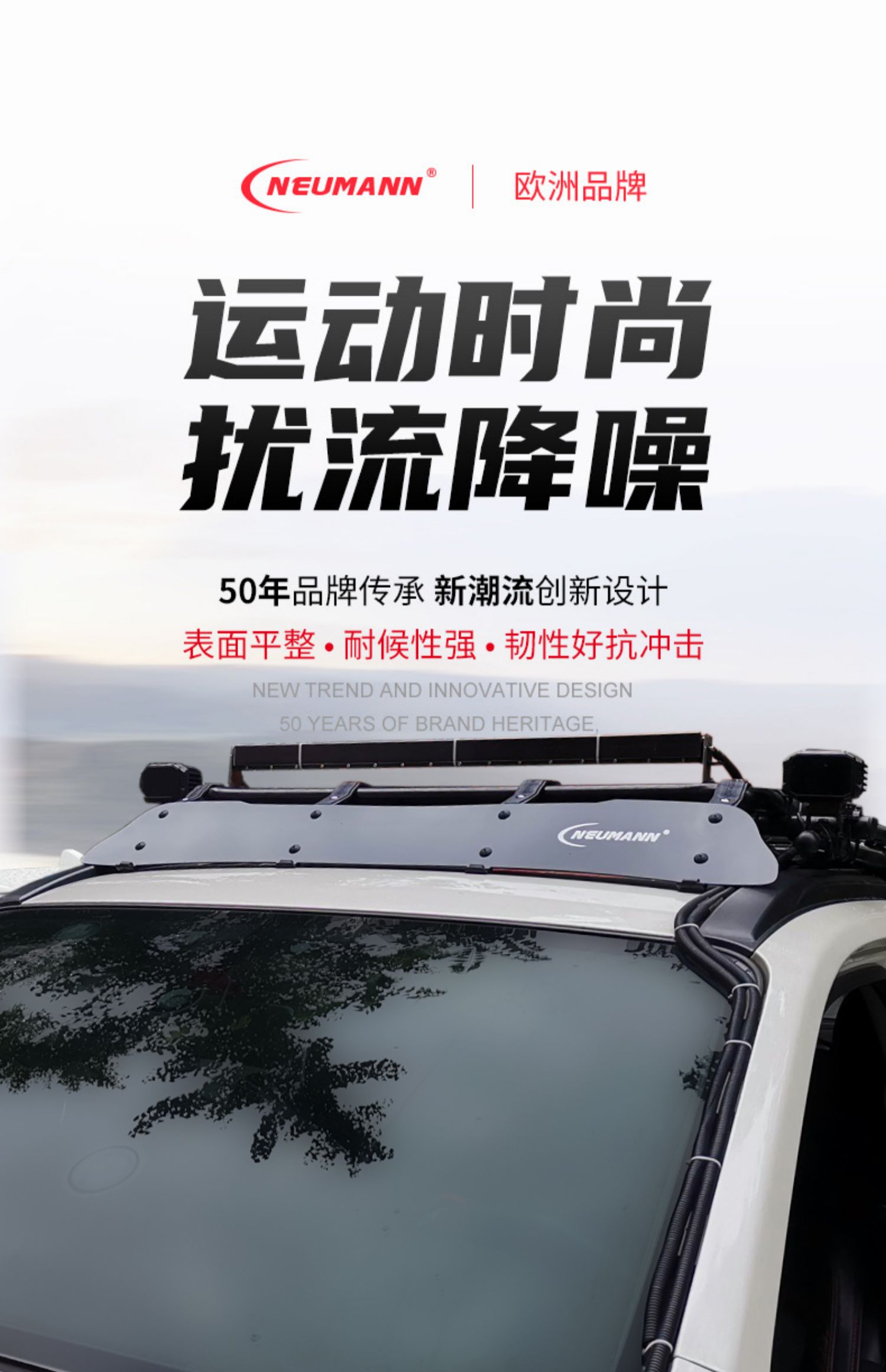 NEUMANN Roof Spoiler Luggage Rack Crossbar Platform Universal Wind-down Noise Suitcase Car Tent Other