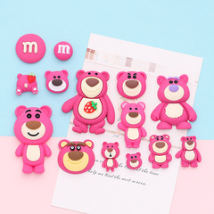 Manufacturer's Strawberry Bear Full-body Cartoon Figure Assortment, Including Rear End with M&M Creamy Rubber Phone Case Accessories, Stationery Box, and Water Cup