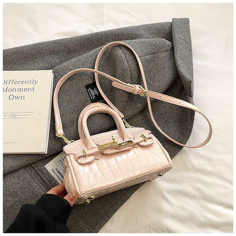Cross-border retro cocodrilo portátil bolso Kelly mujer 2025 nuevo estilo extranjero de alta moda mochila de hombro