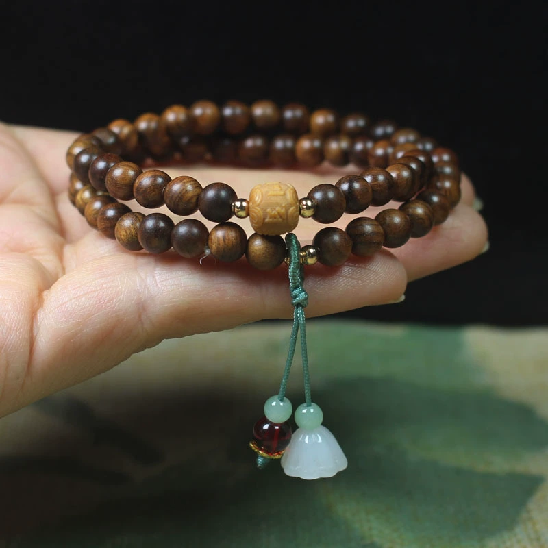 Wooden Rosary Beads, 108 Beads Black Rosewood Bracelet, 6/8/10 mm Meditation Mala