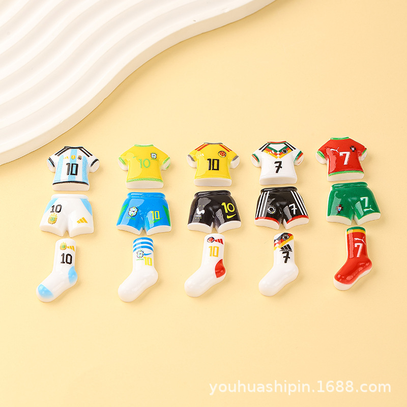 New World Cup C. Ronaldo and Messi Jerseys Resin Accessories Handmade DIY Cream Glue Car Ornaments Keychain Wholesale