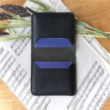 黑色典雅经典款商务钱包精致黑紫皮革卡包卡套出行便携银行卡包