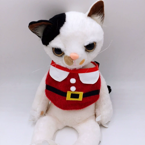 Рождество Новый Год Красный кошка собака плюшевый лук нагрудник слюны полотенце кошка нагрудник