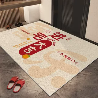 简约地垫耐脏入户门丝圈地垫新款喜庆出入平安脚垫进门蹭土垫子
