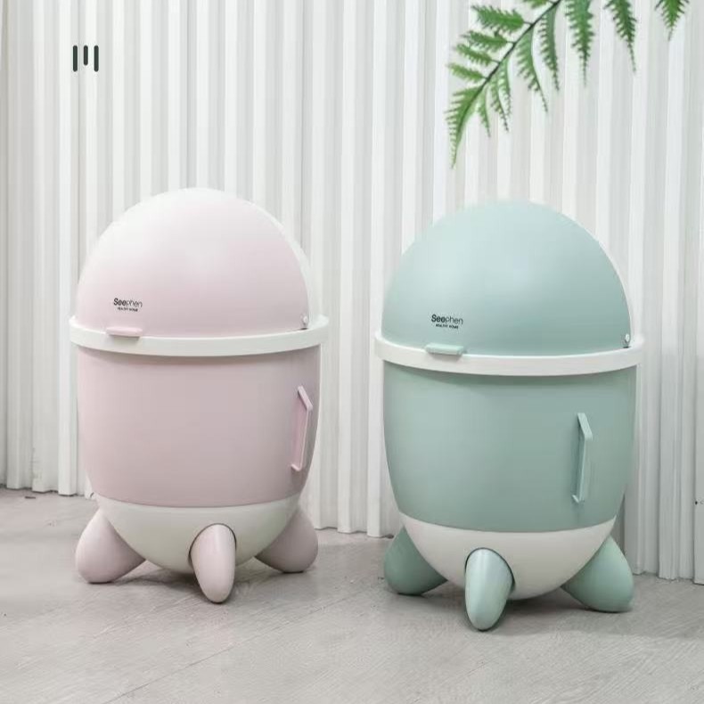 Creative, Simple, and Stylish Rocket-Shaped Trash Can for Home Use in Living Room, Kitchen, Bathroom, Storage Bin, Storage Box, Desktop