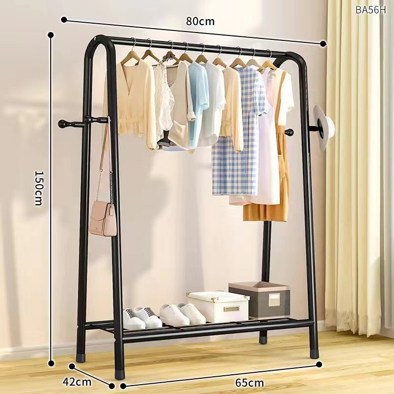 80CM 두께의 검정색 막대 단일 보관 + 옷걸이