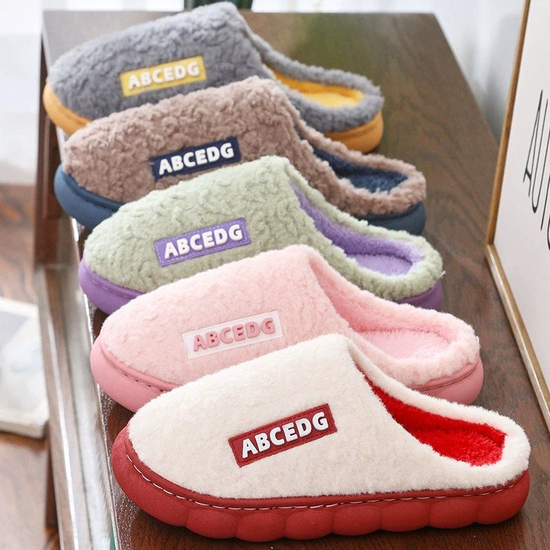 Спотовые хлопковые тапочки женские домашние осенние и зимние дни в помещении теплая домашняя обувь пара тапочки мужская зимняя домашняя обувь оптом