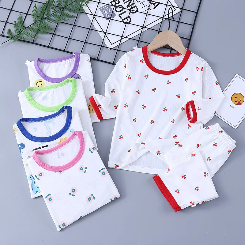 Summer pijama, children's thin breathable set for boys, Korean style, with short sleeve, loose fit