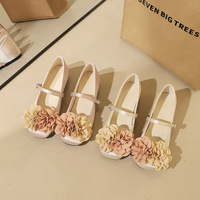 836-H162TP French Style Double Color Small Flower Square Head Shallow Mouth One Word Buckle with Increased Height Middle Heel Women's Shoes