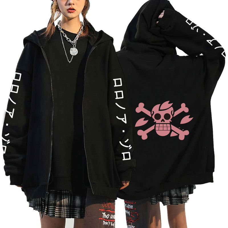 Japanese anime autumn and winter one piece zipper sweater Luffy printed fleece jacket men's and women's sweater hoodie Japanese anime autumn and winter one piece zipper sweater Luffy printed fleece jacket men's and women's sweater hoodie