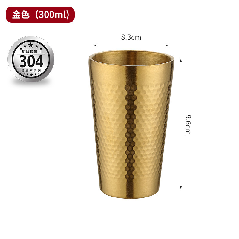 Taza martillada 300ml (oro 304)