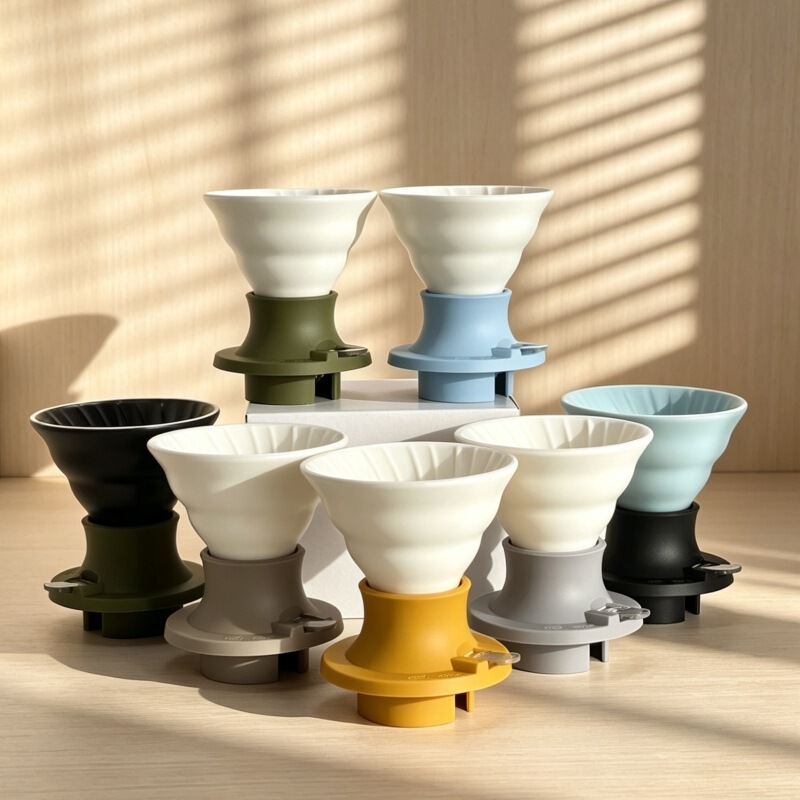 Wholesale Ceramic Smart Cup Coffee Filter Cup Immersion Filter Cup Coffee Pot Hand-Brewed Coffee Utensils Silicone Filter