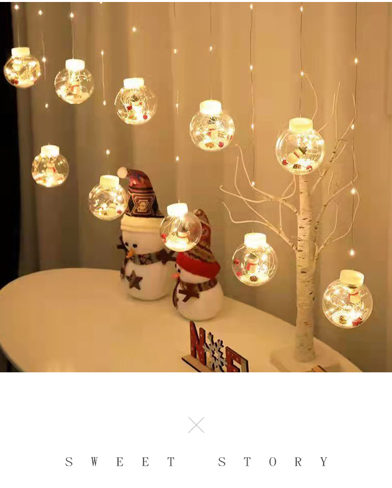 Manufacturer supply LED curtain lights, Santa Claus, snowman, wishing ball lights, strings, holiday decorations, copper wire lights, shop window lights