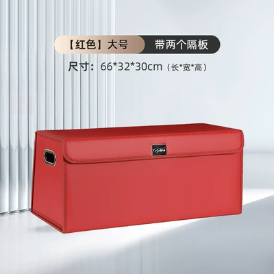 Box, Large Capacity Folding | Car storage bag/box - red-large