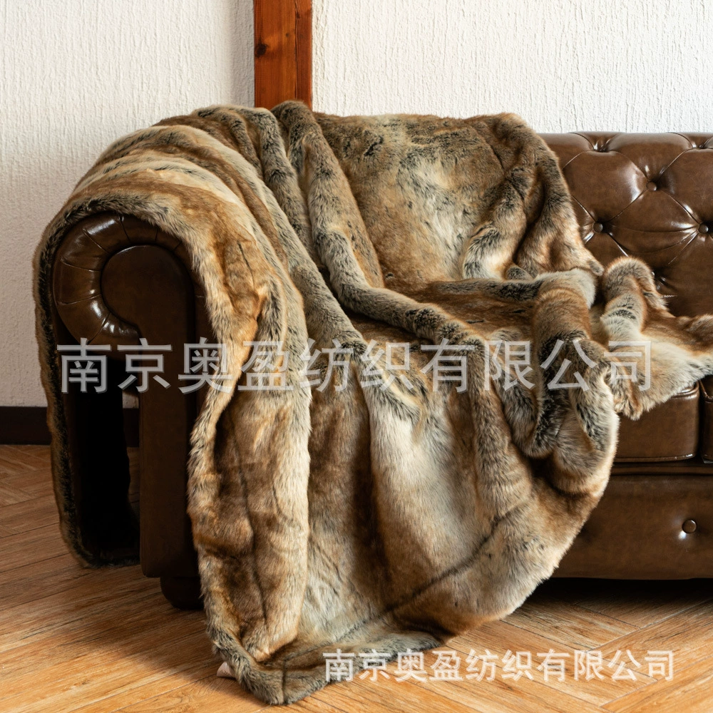 European high-end imitation fox blanket, imitation fur throw blanket, quilt, artificial fur blanket, velvet blanket, bedside blanket