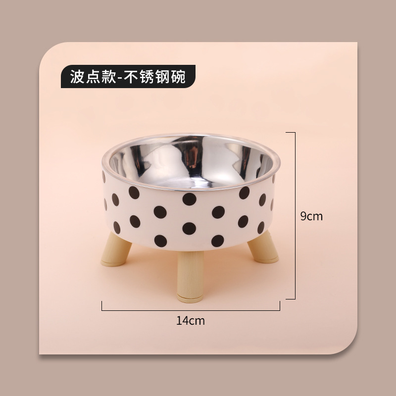 Tazón para gatos transfronterizo Tazón para mascotas de cuatro patas anti-volcado Tazón para perros de acero inoxidable Tazón de agua separada Alimentador para mascotas al por mayor