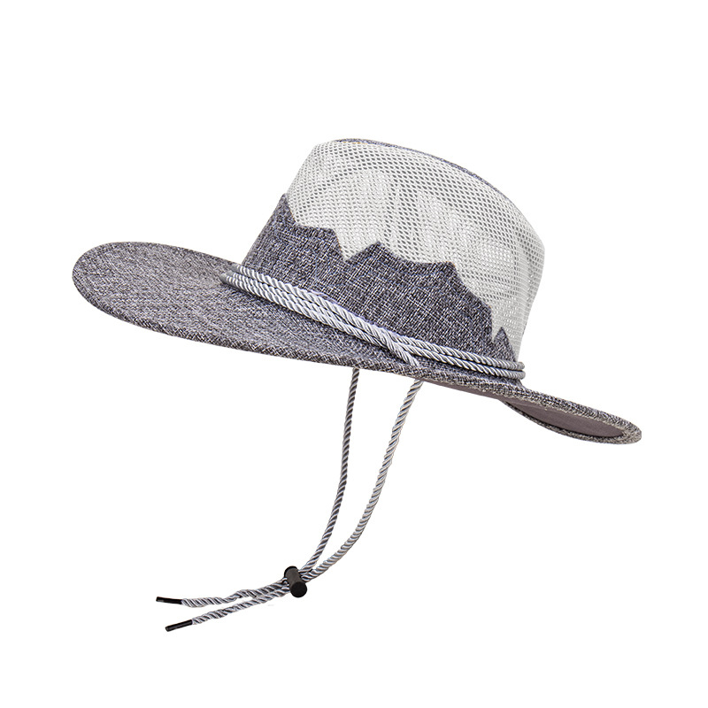 Nuova primavera e autunno Nuovo cappello da cowboy lavorato a maglia con coulisse per uomo, cappello da spiaggia con protezione solare da spiaggia in Europa e America_voghion.com