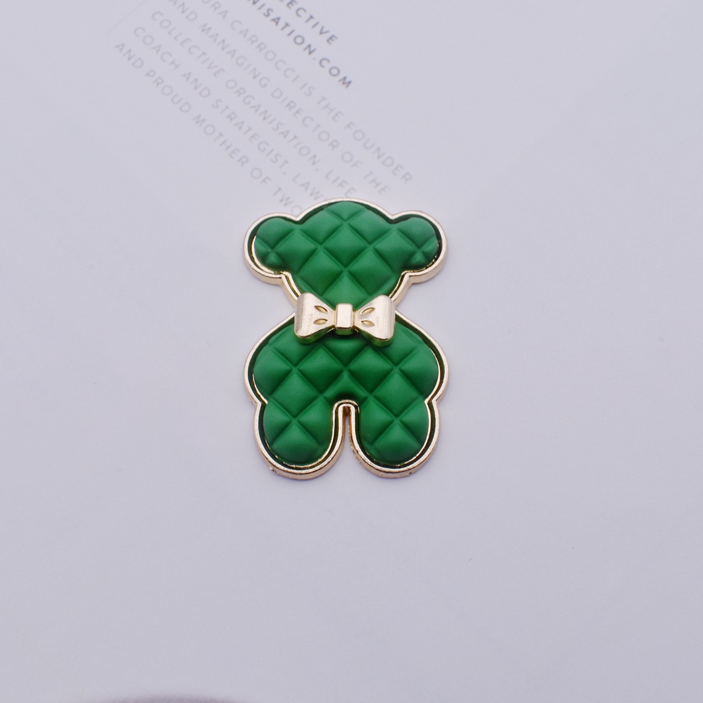 Nuevo creativo pintura en aerosol oso diy accesorios de joyería teléfono móvil shell material de belleza aleación oso accesorios para el cabello pajarita ins