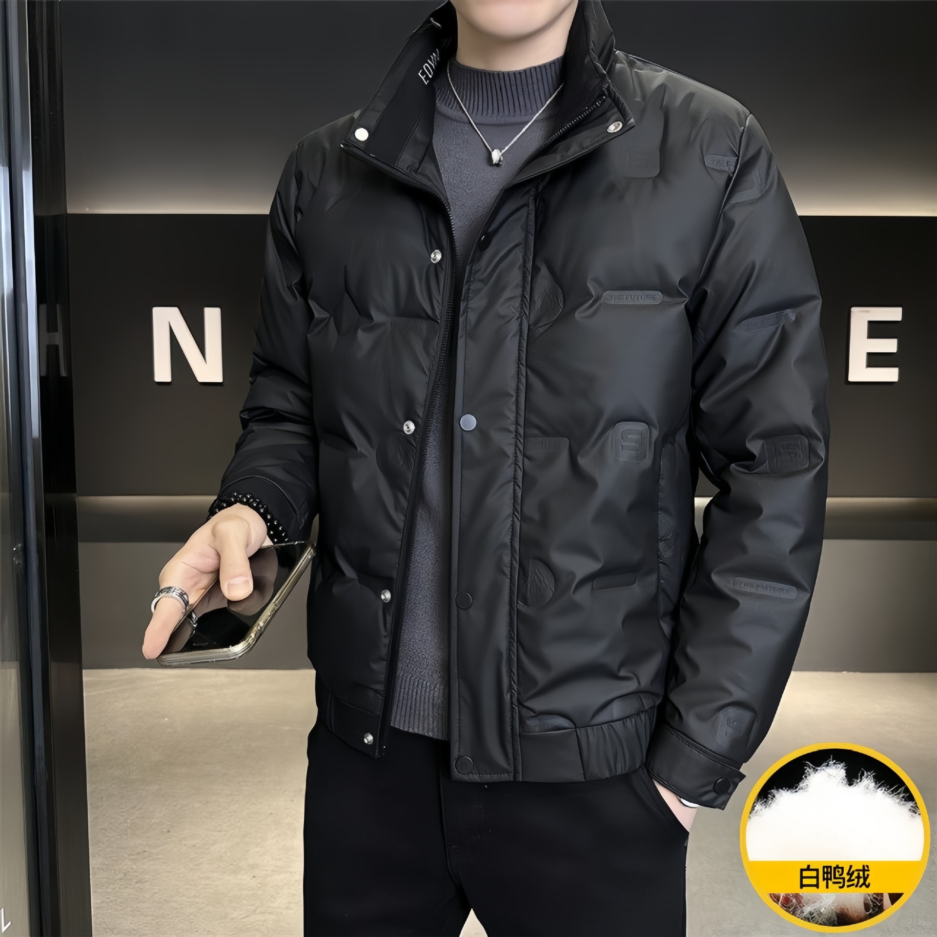 (New National Standard 50% Down) 2026 New Style Cold-Proof Trendy Stand Collar Down Jacket for Men, Winter Outerwear