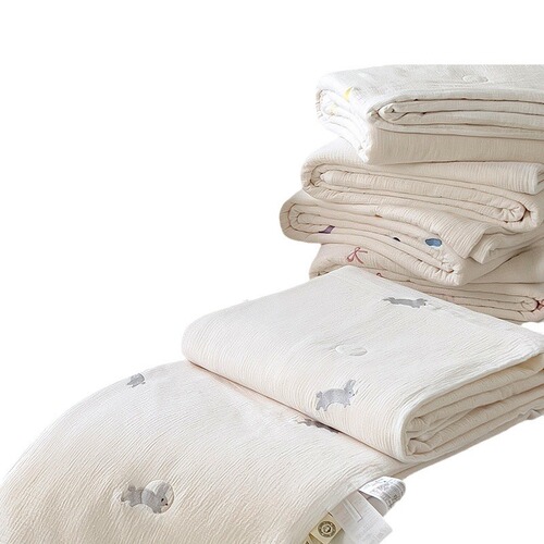 Category A maternal and infant grade pure cotton summer quilt cotton double-layer yarn soybean summer cool quilt ins style thickened winter quilt spring and autumn quilt core