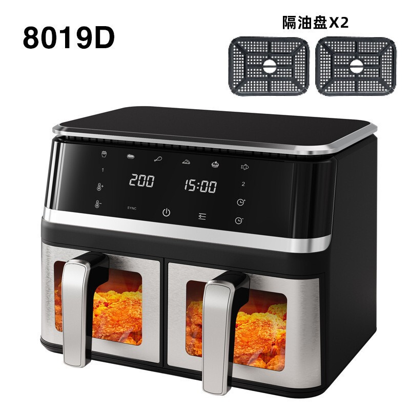 クロスボーダー 10L ダブルチャンバーインテリジェントエアフライヤー家庭用電気オーブンビジュアル多機能大容量エアフライヤー|undefined