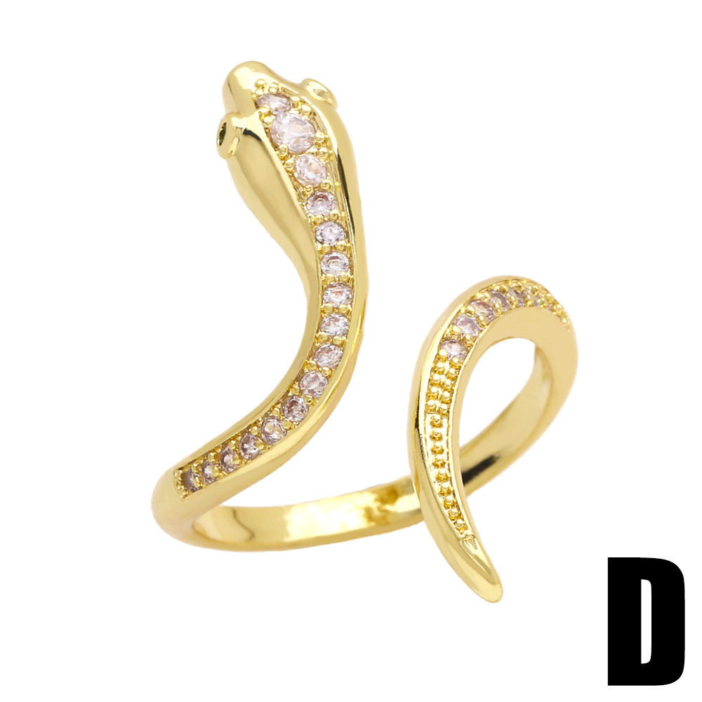 opening ring zircon snake ring tide snake bone index finger ring