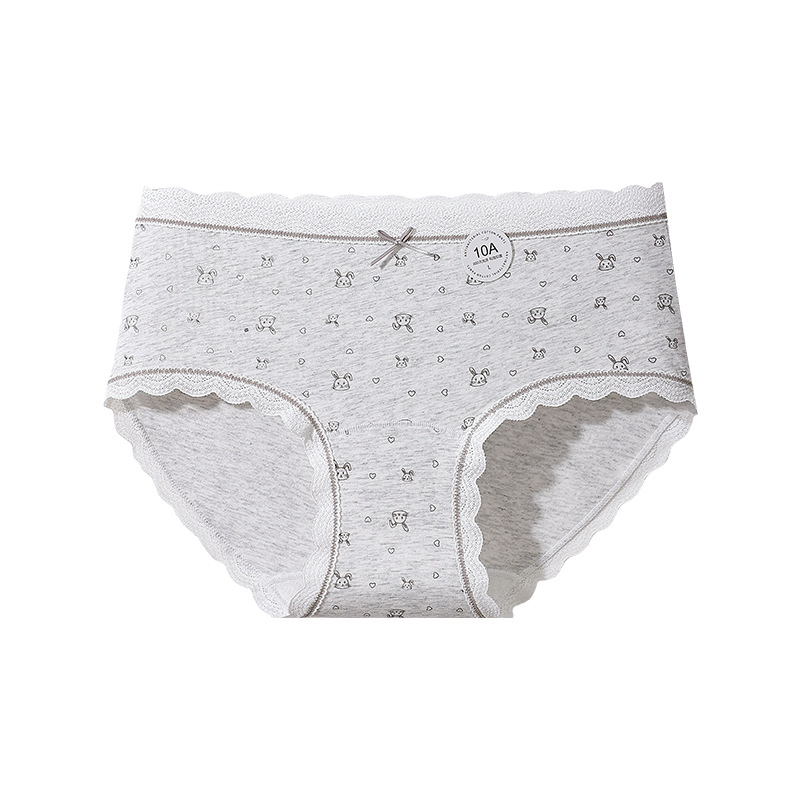 Pantalones de algodón suaves impresas de algodón para niñas de cintura media antibacteriana 10A entrepierna larga transpirable sin marcas de algodón para niñas